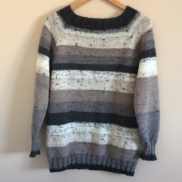 Oversized Chunky Knit Pullover Sweater Neutral - Picture 4 of 5
